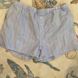 Gap Body Blue Striped Sleep Shorts Large